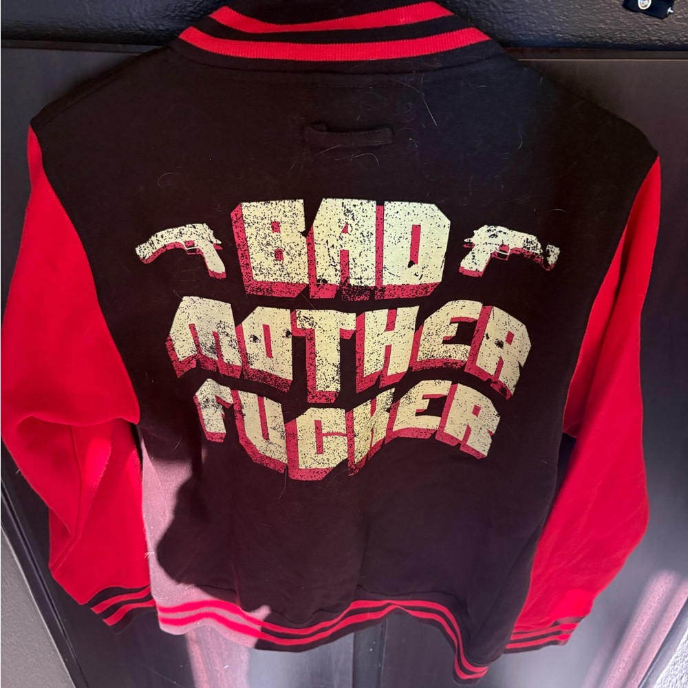 Men’s  Black and Red Varsity Jacket - Picture 4 of 5